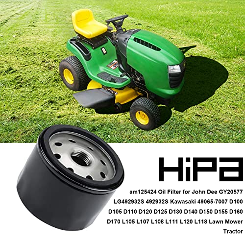 Hipa Am125424 Oil Filter For John Dee Gy20577 Lg492932S 492932S Kawasaki 49065-7007 D100 D105 D110 D120 D125 D130 D140 D150 D155 D160 D170 L105 L107 L108 L111 L120 L118 Lawn Mower Tractor #TOP2