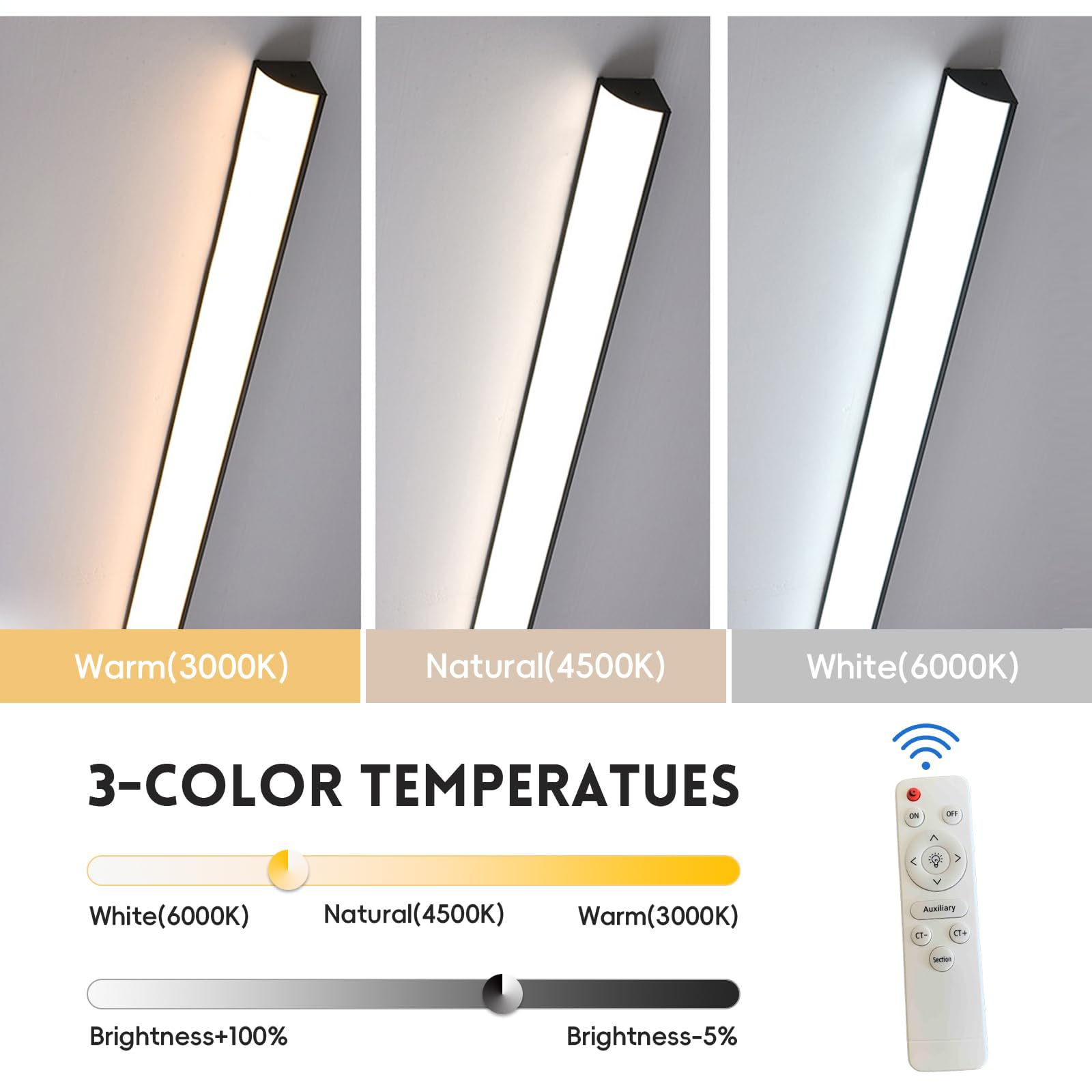Esterno Dimmerabile Applique da Parete con Telecomando Interno Moderno Lungo Lampada da Parete LED Impermeabile IP65 Alluminio Acrilico Illuminazione a Parete Per Ingresso Terrazza (40CM)