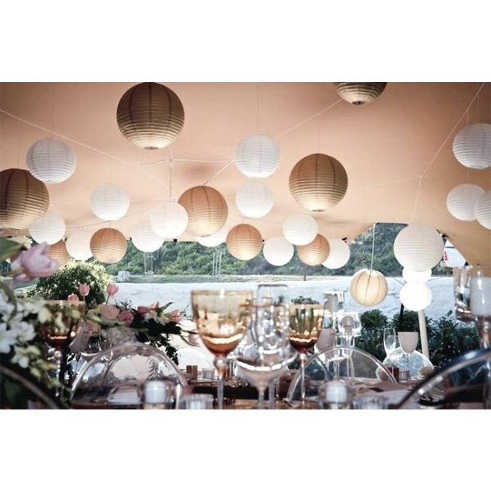 Lampion Papier, Lanterne Papier 18 Paquets 4 "-12" Blanc Beige Beige Papier Lanterne Boule Boule de Mariage Boule Papier Maigre Mariage fête fête