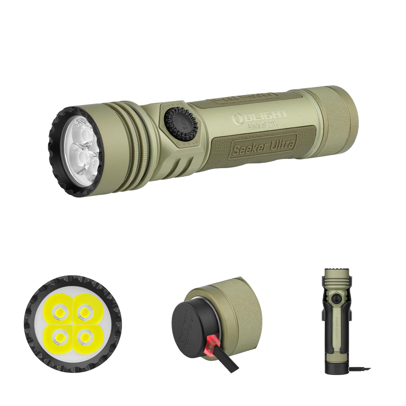 OLIGHT Seeker Ultra LED Torch Rechargeable, 4800 High Lumens (Olive Green)