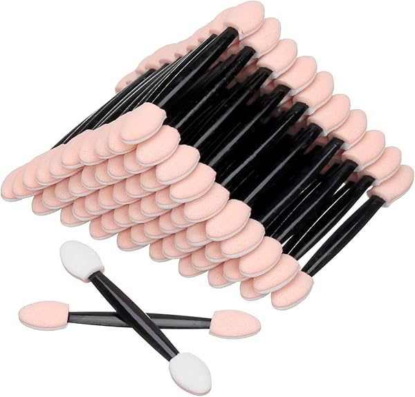 Esponja Aplicadora de Sombra de Ojos Desechable de Doble Lado, Brocha de Maquillaje (30PCS-Negro)