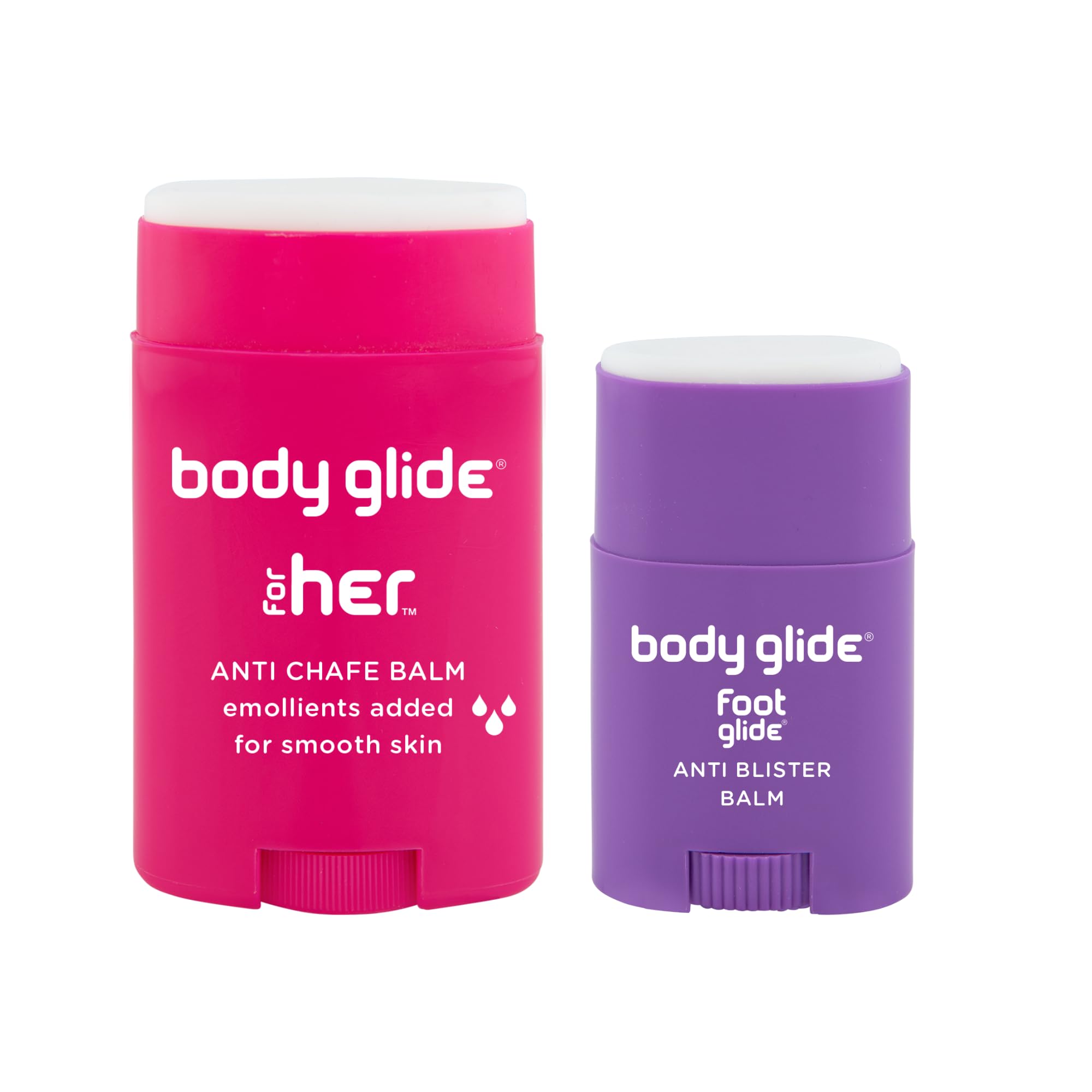 Body Glide For Her & Foot Glide Gift Set | Complete Skin Protection for Sports, Play & Everyday | 1.5oz Anti Chafing Stick & 0.8oz Blister Prevention
