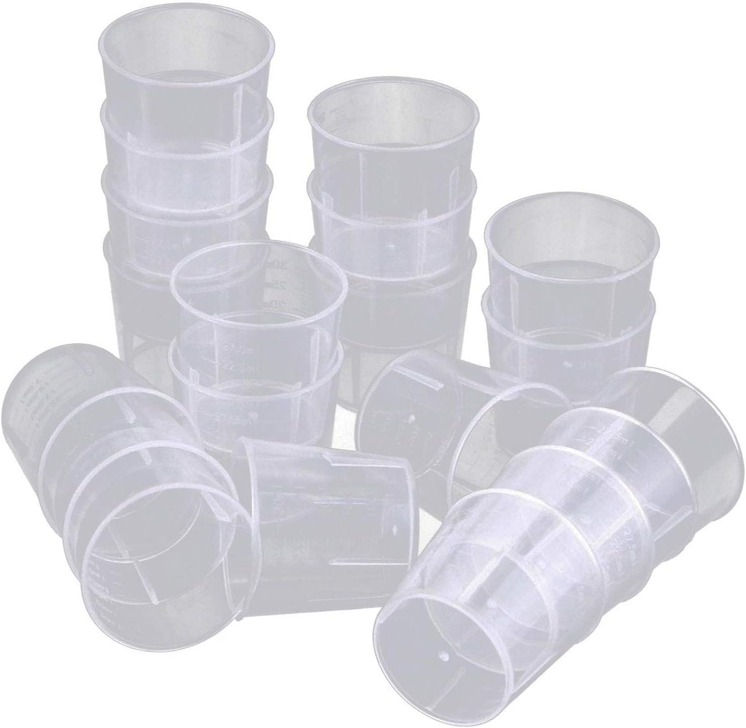 Goeielewe 50PCS Plastic Medicine Cups, 60ml/2oz Clear Reusable