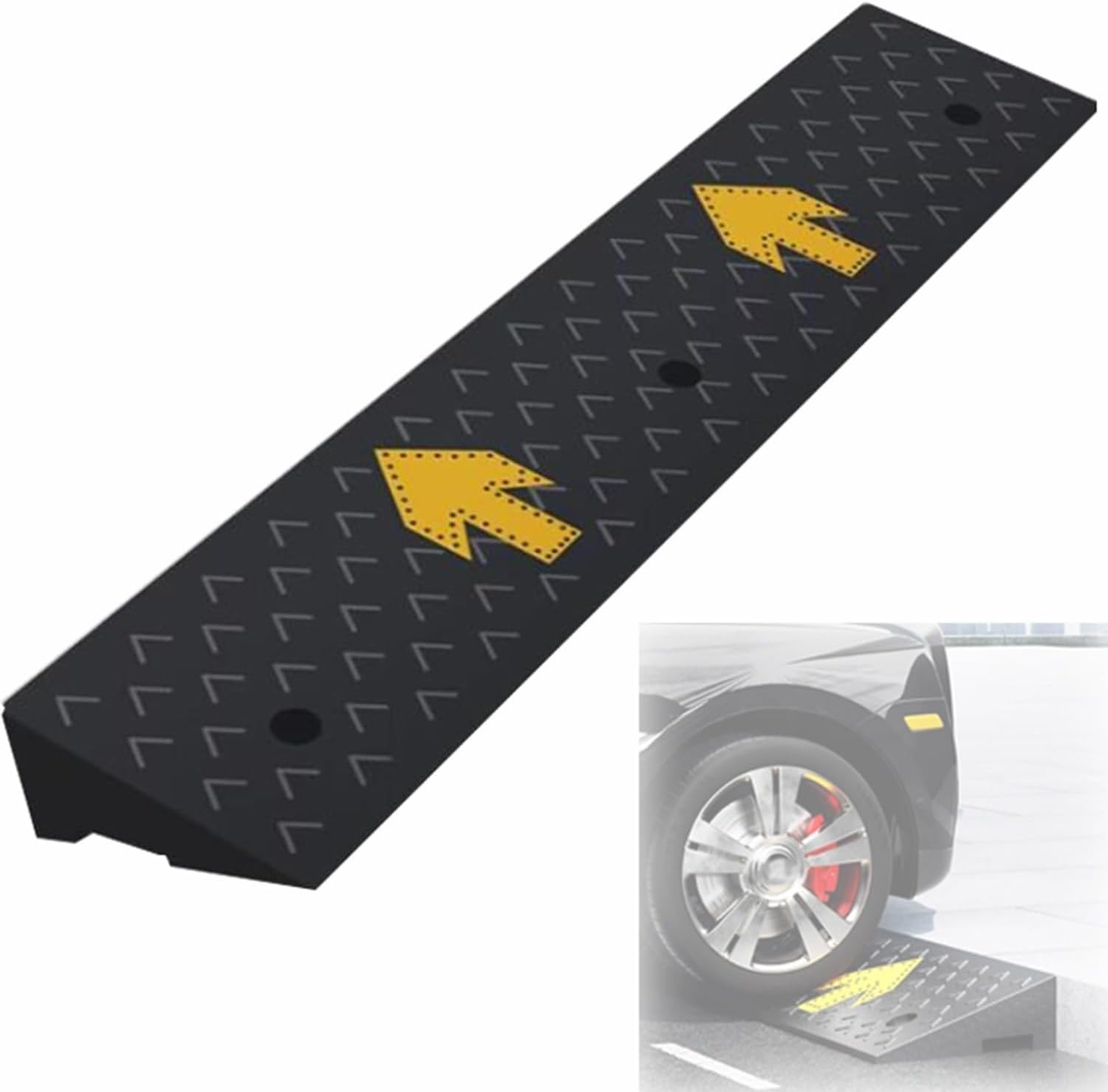 Rampa plegable para silla de ruedas, rampa de umbral de 4 a 13 cm para el hogar, coche, garaje, entrada, rampa de acceso antideslizante de aluminio ligero