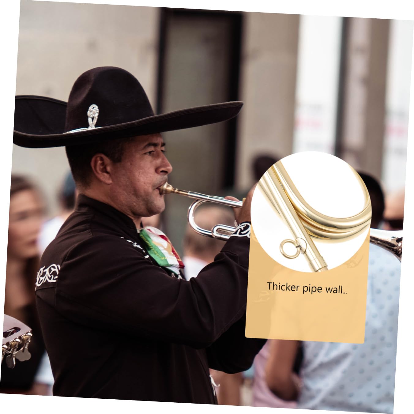 Mipcase Trompeta de Latón para Estudiantes Niños Pequeña Durable Práctica Aprendizaje Escolar Uso Educativo Instrumento Musical Infantil Dorado