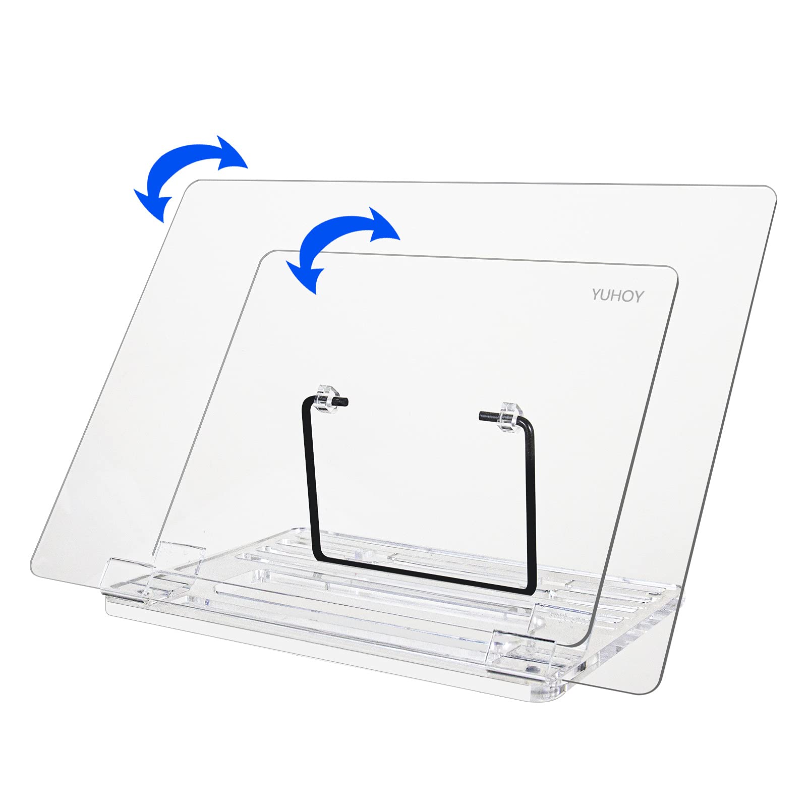 YUHOY Large Cookbook Holder Adjustable Students Book Stand Piano Book Holder,Easy to Turn Pages