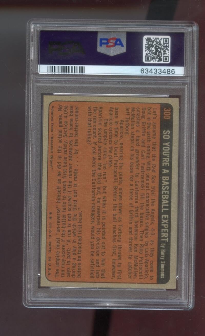 1972 Topps #300 Hank Aaron In Action IA PSA 6 Graded Baseball Card MLB Atlanta Braves