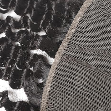 13x4 Transparent Lace Closure Deep Wave Human Hair with Natural Hairline Ear to Ear Lace Frontal Pre Plucked with BabyHair 18 Inch - Image 3