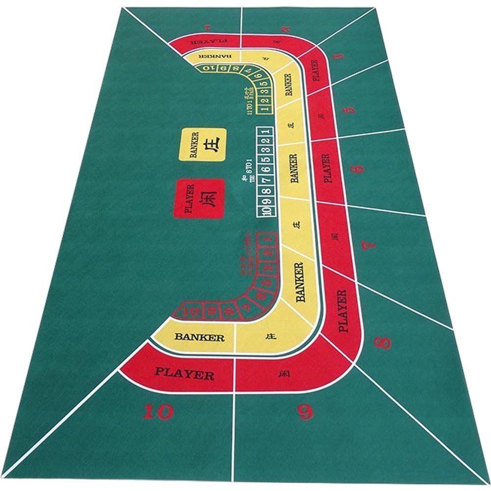 Luxylei Casino Game Table Cloth 180x90cm Texas Roulette Blackjack Baccarat Layout, Non-woven Entertainment Cover, Large Poker Table Mat