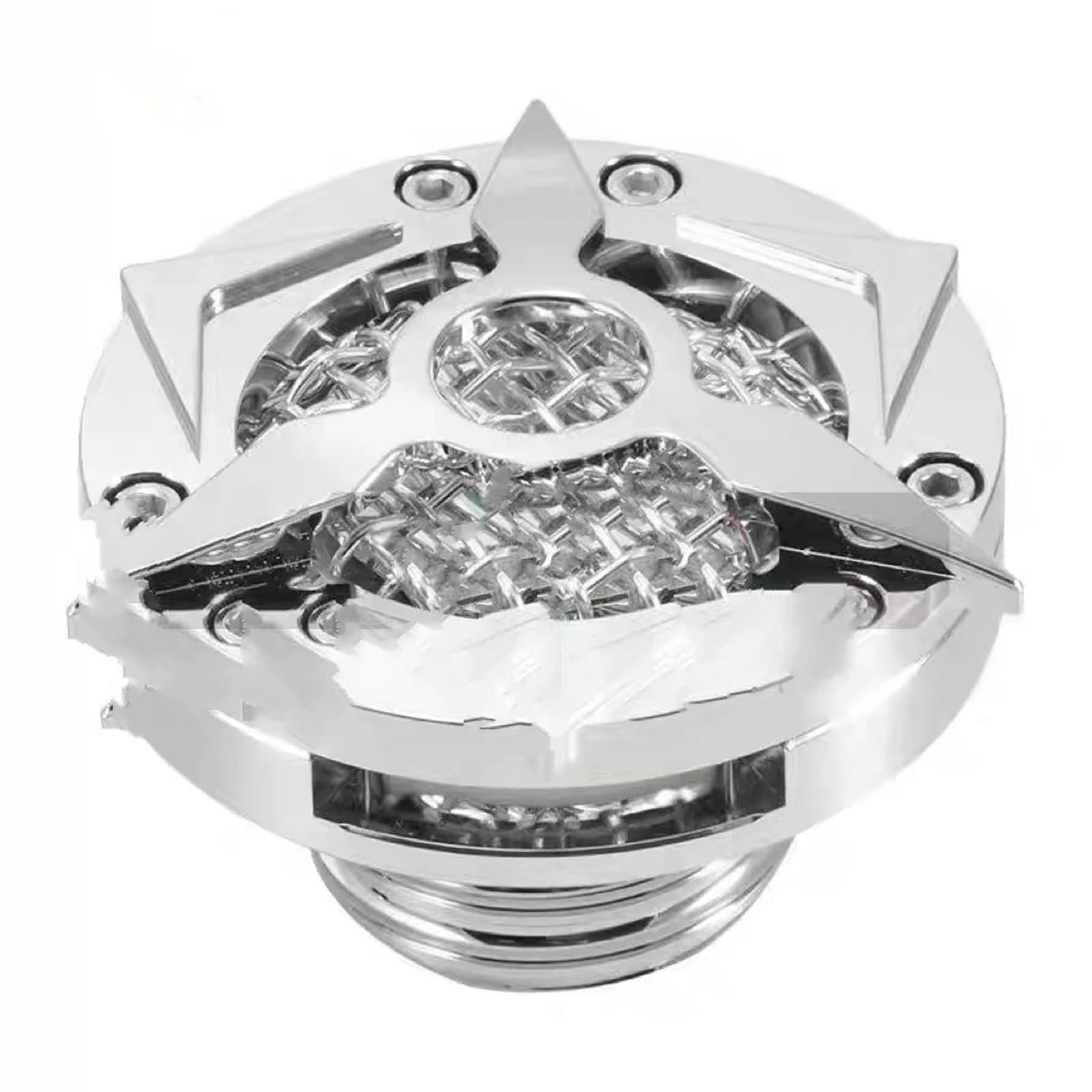 Tappo Serbatoio Per Touring Road King Softail Sportster XL 1200 883 | Tappo Olio Decorativo Ventilato Per Serbatoio Carburante In Alluminio CNC Per Moto(Silver)