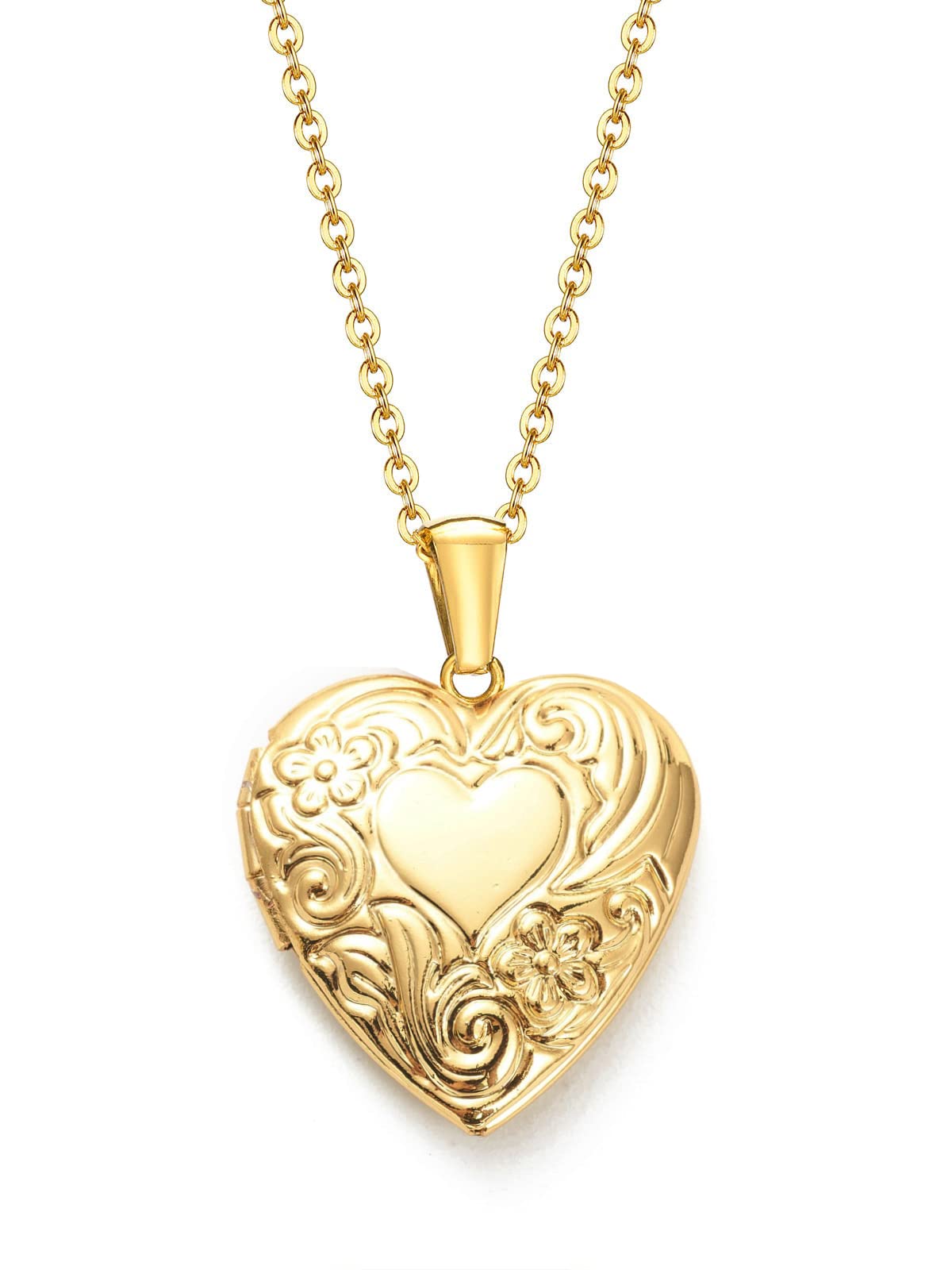 Via Mazzini 18K Real Gold Plated Heart Photo Memory Locket Pendant Necklace With Chain Valentine Gift For Women And Girls (NK0991) 1 Piece Only (B0B7BL1F3B) Amazon Price History, Amazon Price Tracker