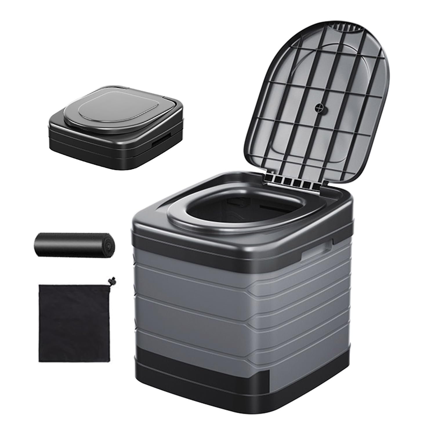 Campingtoilette Faltbar，Reisetoilette，Mobile Toilette, Trenntoilette, Tragbare Toilette für Draußen Oder Drinnen,Große Campingklo für Camping, Wandern, Reisen, Wohnmobil, Garten