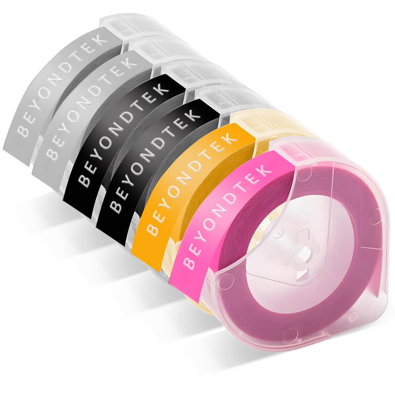 Label KINGDOM Compatible Label Tape Replacement For DYMO Embossing Tape 3/8 Inch