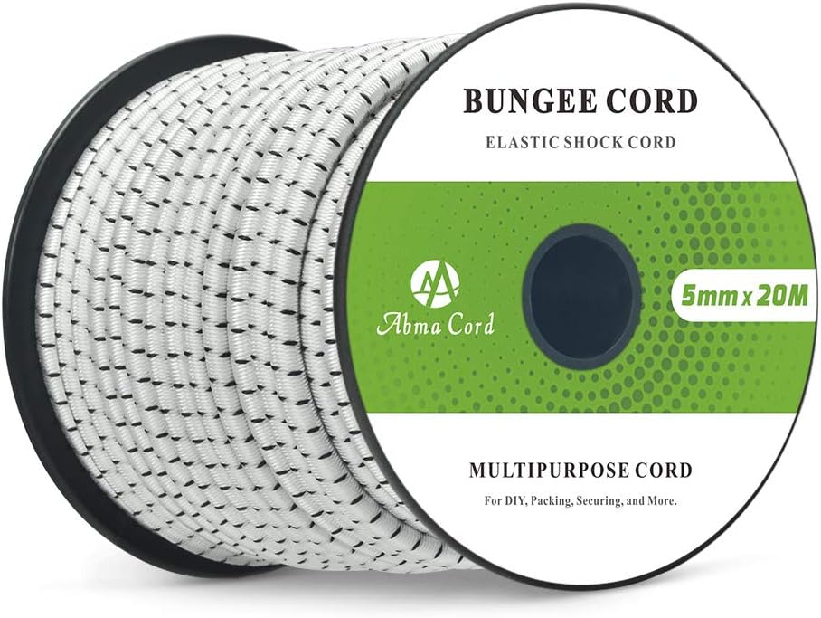 Yingcen 20 Pcs Black Shock Cord Hook 6mm, Plastic Coated Spiral Bungee Rope End Rope Hook for