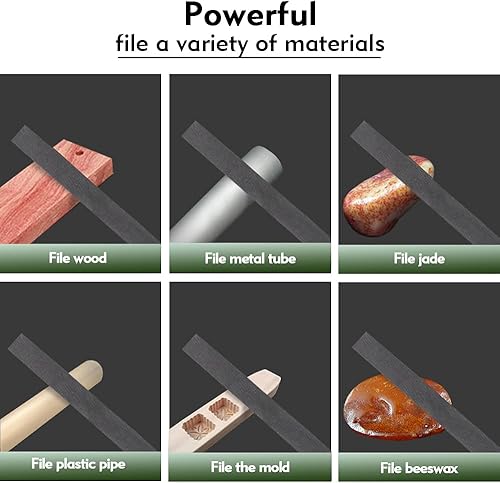 Miniatura 5 de XINSHANG Juego de limas de agujas pequeñas (juego de 6 piezas) de acero de aleación endurecido, juego de mini limas de agujas incluye lima plana,