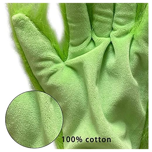DIY Grinch Costume Furry Green Gloves
