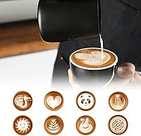 Vista 5 de Jarra espumadora de leche de 20 onzas, jarra de vapor de leche de acero inoxidable de 20.3 fl oz, taza espumadora de leche con marcas de medición