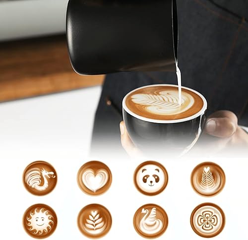 Miniatura 5 de Jarra espumadora de leche de 20 onzas, jarra de vapor de leche de acero inoxidable de 20.3 fl oz, taza espumadora de leche con marcas de medición,