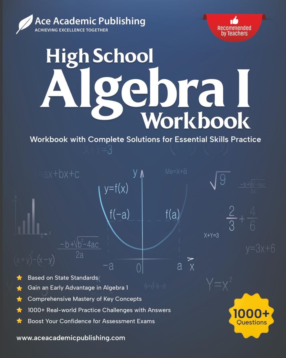 High School Algebra 1 Workbook: Aligns to Most State Standards