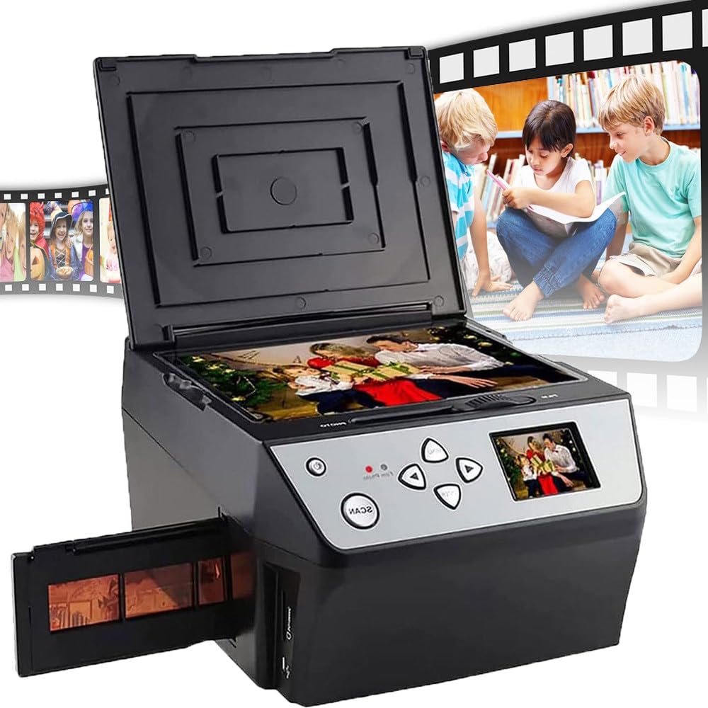 Scanner Fotografico Multifunzione per pellicole/Diapositive/Foto (Schermo LCD da 5"), conversione di pellicole 135 e 110/diapositive da 35 mm + Foto in File JPG digitali HD da 22 MP