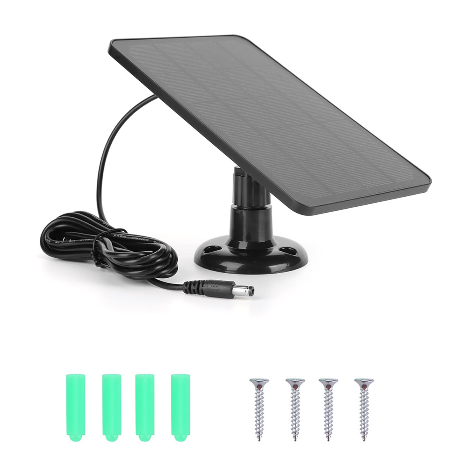 Decdeal Pannello Solare per Telecamera di Sicurezza IP6 Impermeabile Potenza Continua Regolabile a 360 Gradi con Pannelli solari di Ricarica da 10 W 5 V