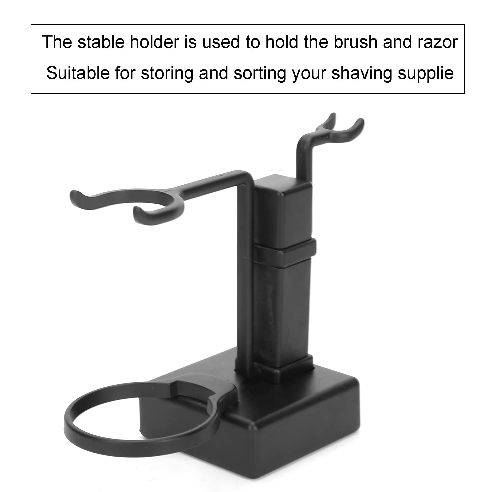 Hidyliu Set de Porta Brochas de Afeitar y Jabonera para Hombre en Acero Inoxidable Negro Compacto y Práctico