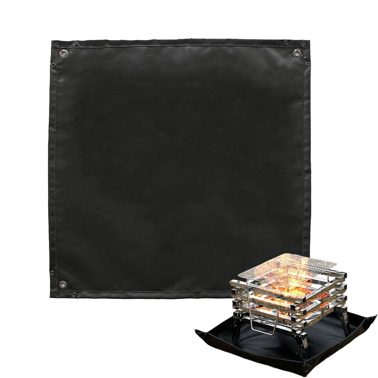 Fire Pit Mat, Fireproof Grill Mat, Camping Fire Pit Pad, Outdoor Stove Mat, Fire Pit Protection Mat, Silicone Grill Mat, Patio Fire Pit Mat, Tapis de grille, tapis de feu Foldable