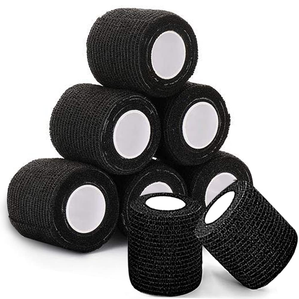 Self Adhesive Tape CINRA 8 Pack 2 x 5 Yards Self-Adherent Cohesive Tape Tattoo Grip Wrap Cover Strong