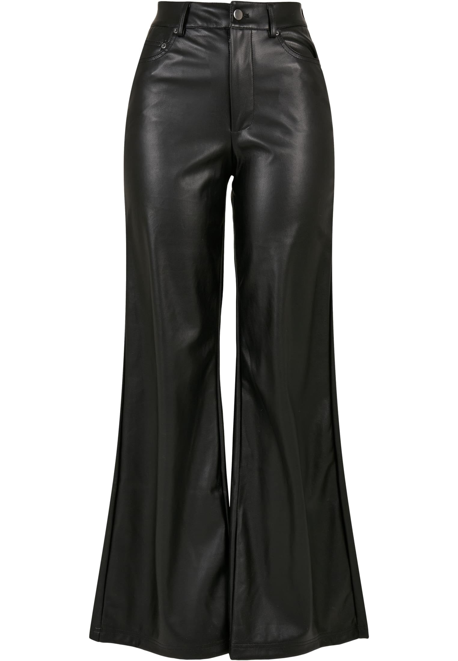 Urban Classics Damen Ladies Faux Leather Wide Leg Pants