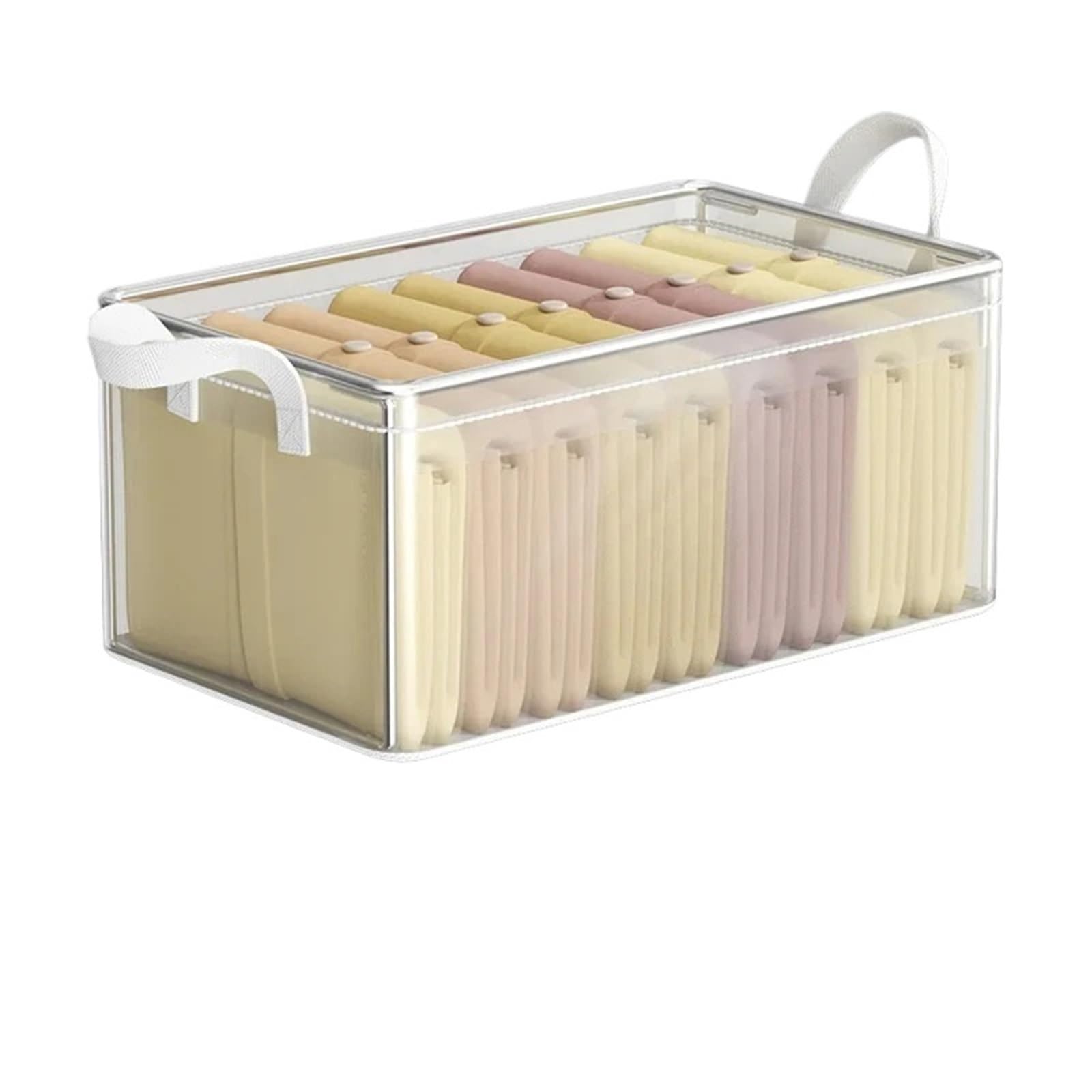 YDYAENIO Underwear Drawer Organiser PVC Storage Basket For Clothes Underwear Box Stainless Steel Frame Wardrobe Organizer underwear organiser boxes for wardrobes(1pc-without Lid)