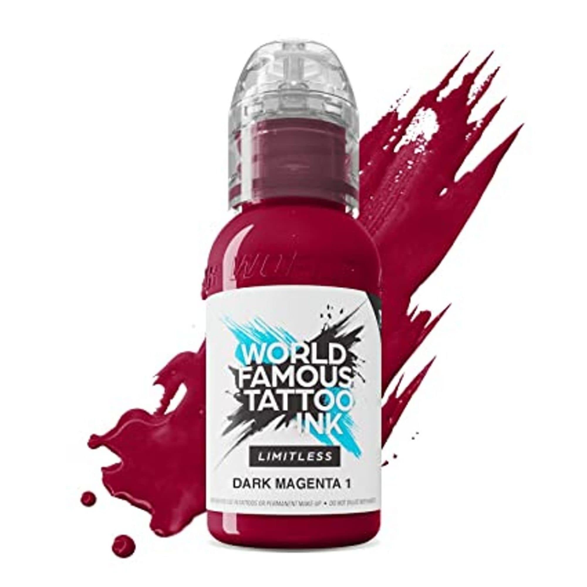 World Famous Limitless, Dark Magenta 1, Tattoo Ink, 1 oz