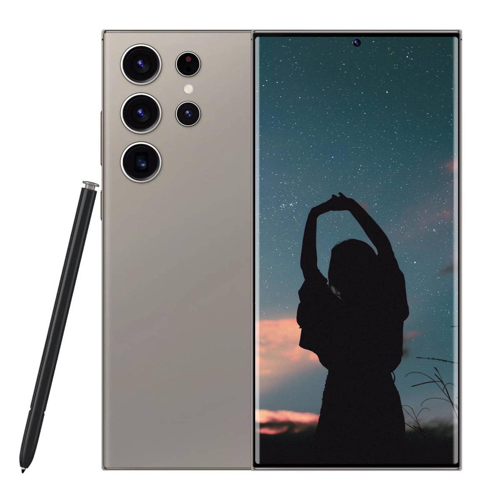 S24 Ultra, Android 14.0 Cell Phone, Unlocked Phones, 6800mAh Battery Fast Charging Mobile Phone, 5G Cell Phone, 8GB+256GB Dual SIM Dual Standby, Smartphone with Tool Pen (Gray)