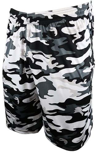 Epic Men's Pro Blade Single Layer (Camo Print) Black/Grey Basketball Shorts 2XL