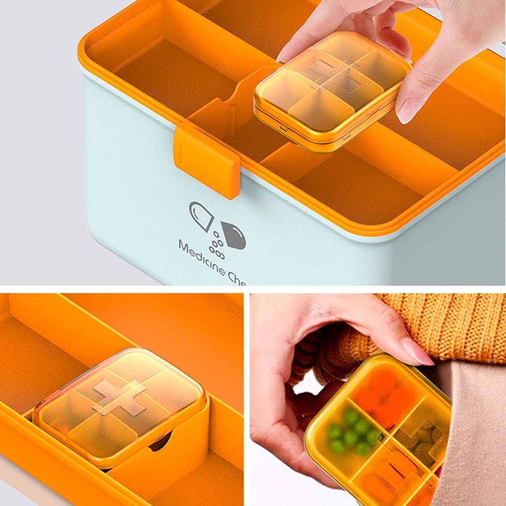 Botiquin 12.20 pulgadas Kit de primeros auxilios Caja de plástico Caja de almacenamiento doméstico Caja de almacenamiento de medicina de emergencia médica portátil Botiquin de Primeros Auxilios