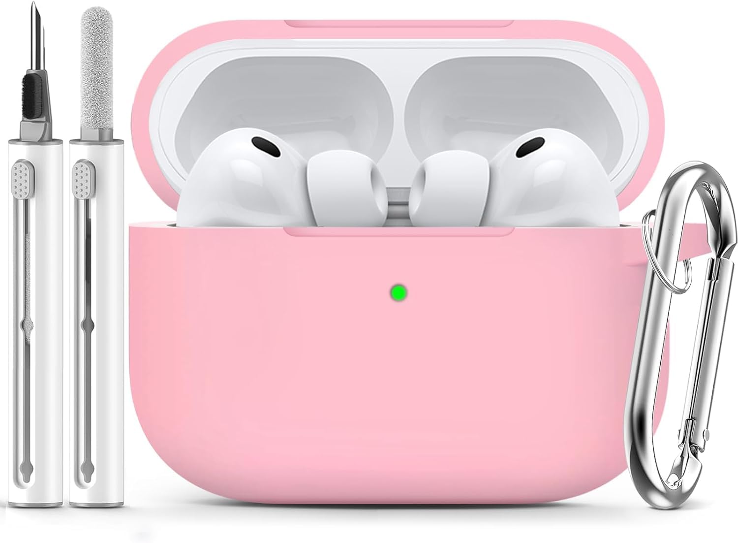 Meyaar for AirPods Pro 3 Case 2025 with Cleaner Kit,Soft Silicone Protective Cases for Apple AirPods Pro 3rd Generation Case for Women Men,AirPod Pro 3 Cases Cover Accessories with Keychain(Pink)-image-38