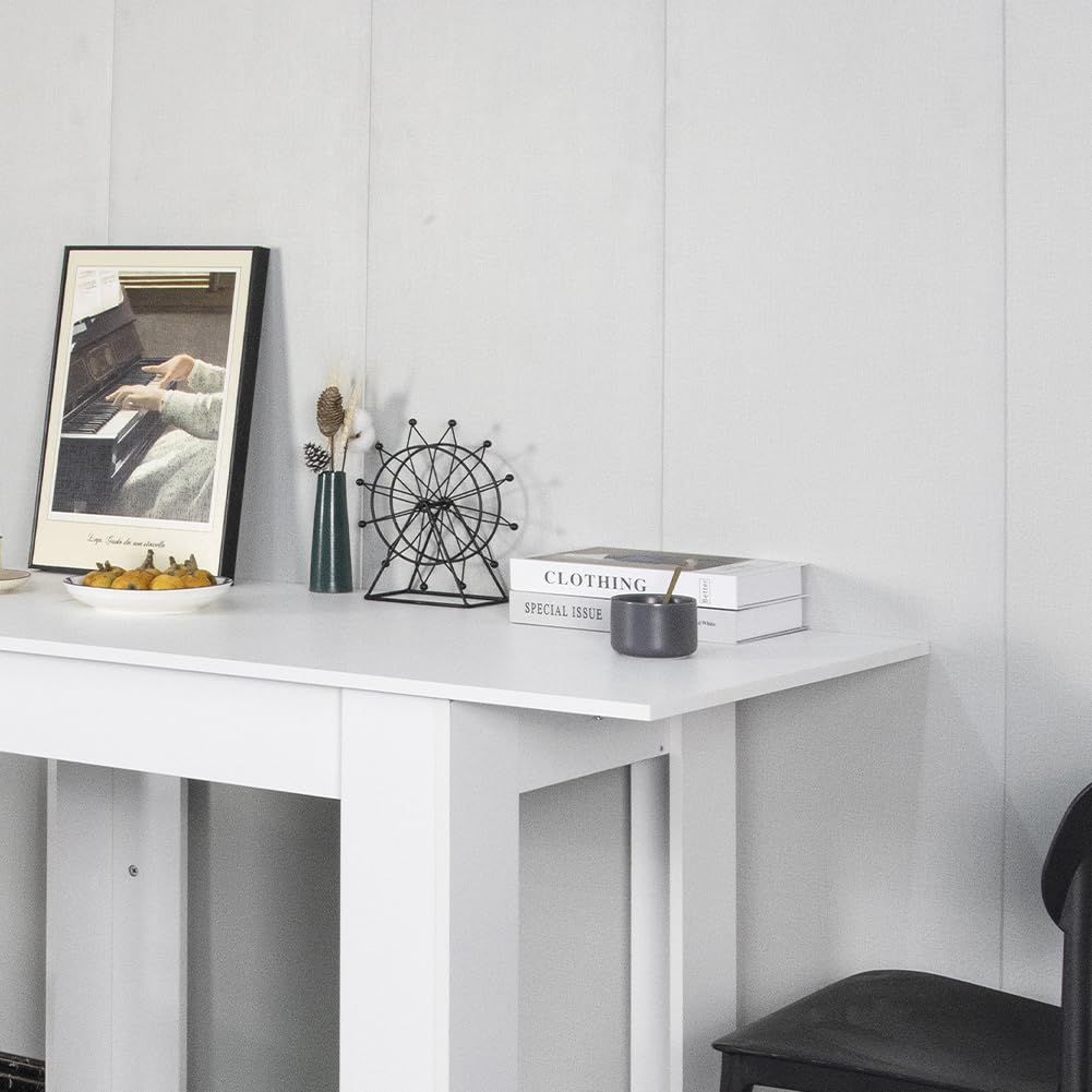 Shally Dogan Tavolo Allungabile Sala da pranzo Bianco da 110 x 70 cm a 150 x 70 cm, Design Moderno, Estensibile Salvaspazio, Ideale per Sala Pranzo, Soggiorno, Cucina, Arredamento Interno, (Bianco)