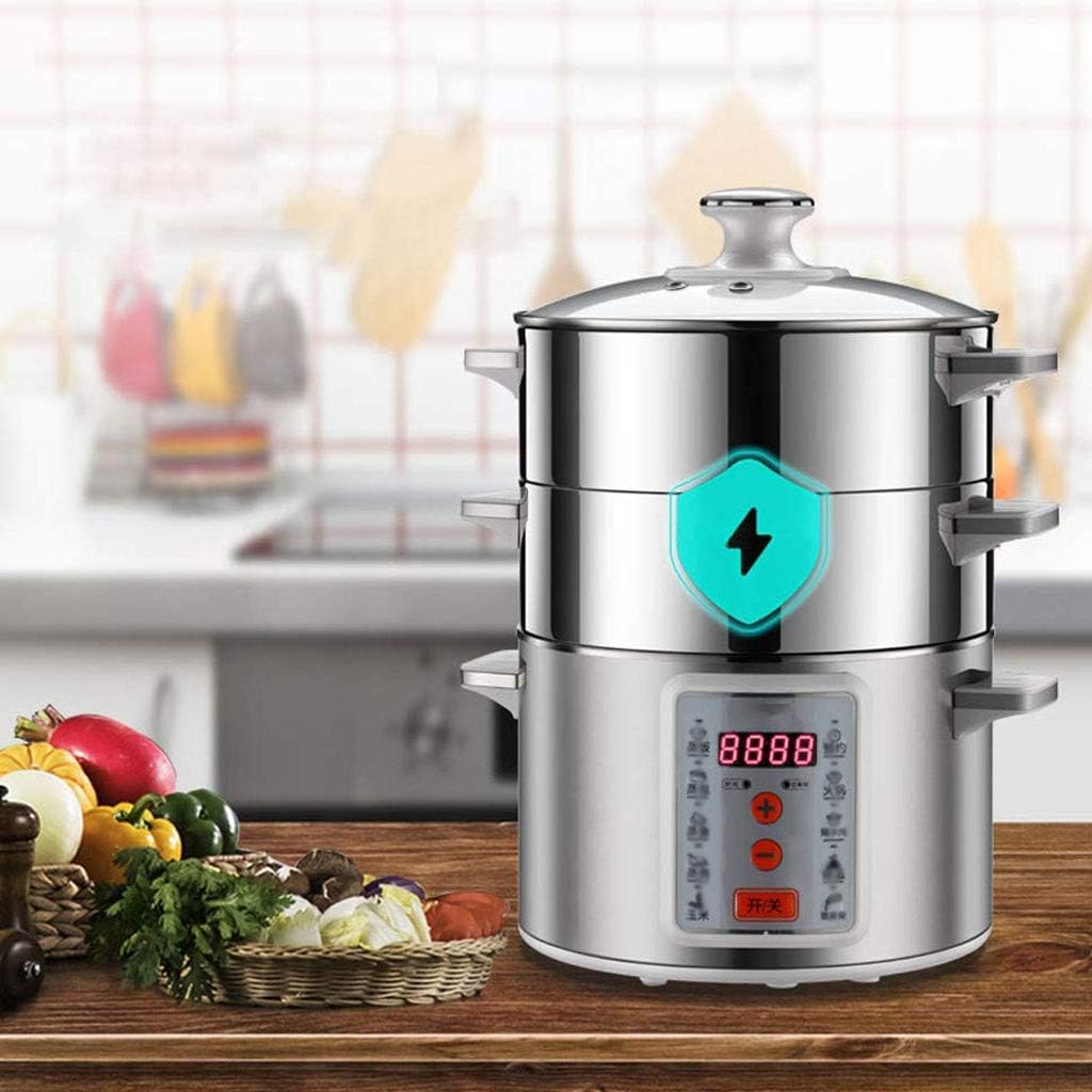 Electric Food Steamer 3 Layer Cooking Pot, 1360W, 11Liter Capacity, Expected Time Vegetable(