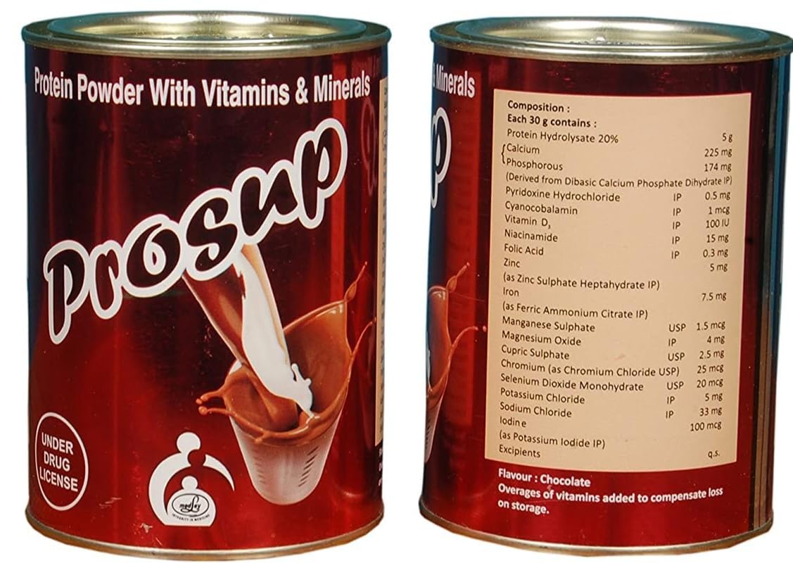 Prosup protein powder Medley[vit & minerals] for men women chocolate flavour pack of 2 (200gm each)