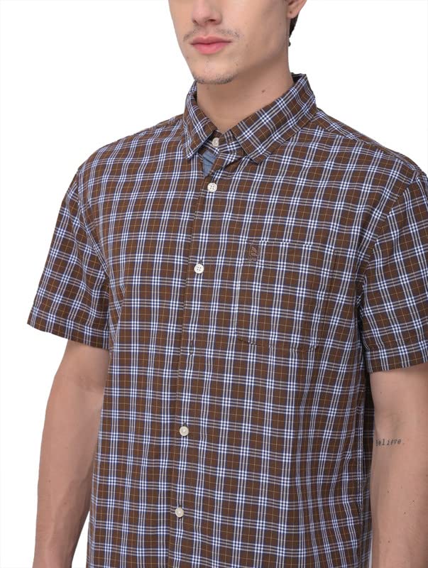 Image of Woodland Mens Cotton Printed Casual Regular Fit Half Sleeves Shirt