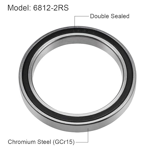 Miniatura 25 de uxcell 6810-2RS Rodamientos rígidos de bolas 1.969 in Diámetro interior 2.559 in OD 0.276 in Diámetro doble sellado cromo acero Z2 2pcs