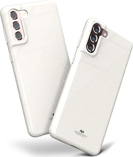 GOOSPERY Pearl Jelly - Funda para Galaxy S21, suave y delgada, goma líquida de alta calidad, diamantes de cristal, diseño con forro antiarañazos,