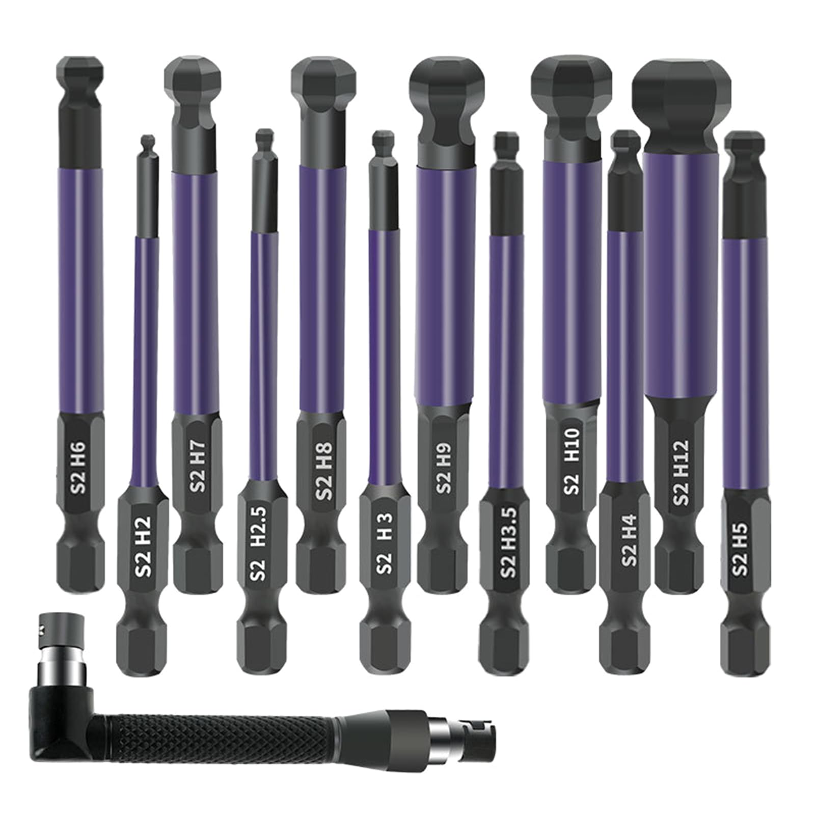 13Pcs Ball End End Screw Driver Drill Bit Set with 1 / 4inch Drill Bit for Manual Screw Driver