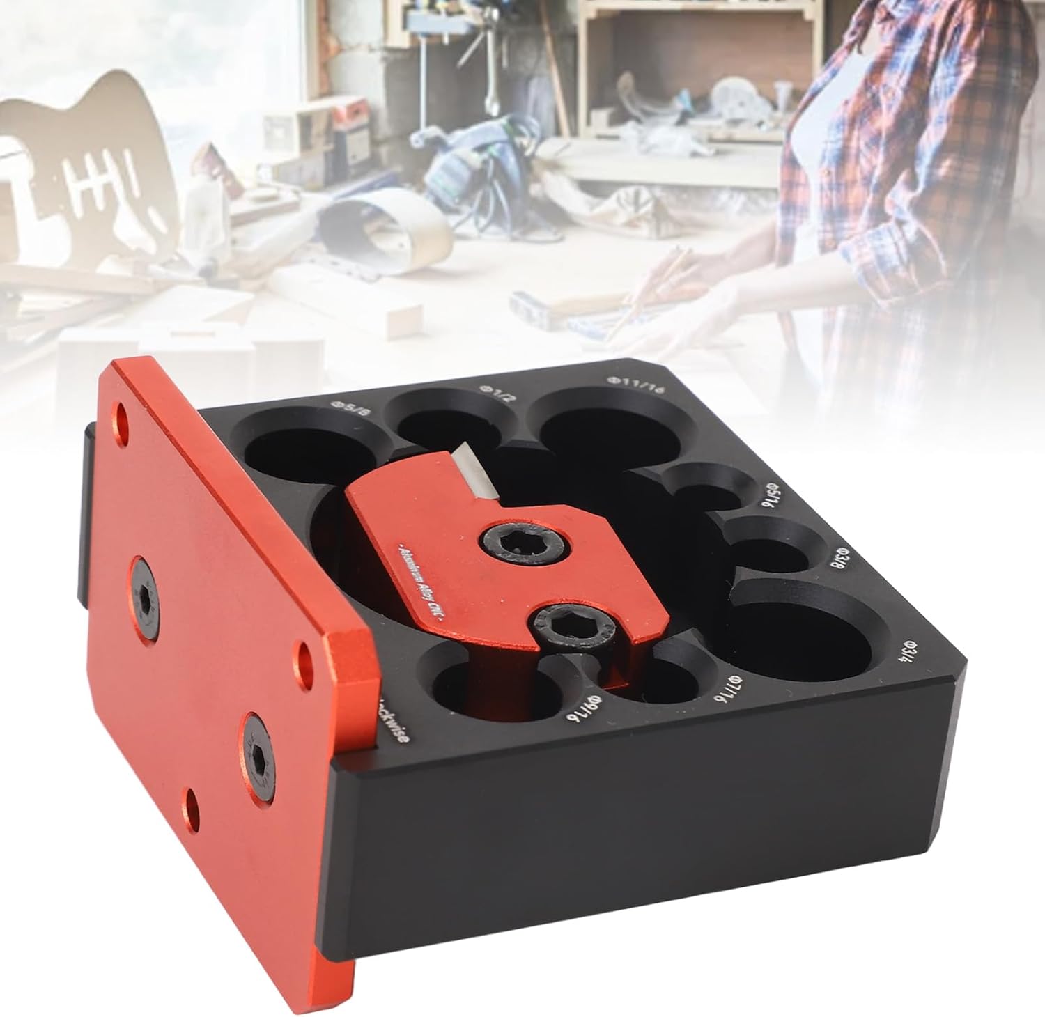 Electric Drill Carbide Inserts Dowel Maker, High Speed Dowel Cutter Plate, Milling Cylindrical Woodworking Tool Dowel Maker Jig for Wooden Rods Sticks (Imperial 8 Holes)