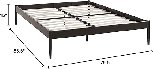 Miniatura 3 de Modway Elsie - Base de cama de metal con soporte de tablillas, tamaño King, color marrón Marrón,Gris,Blanco