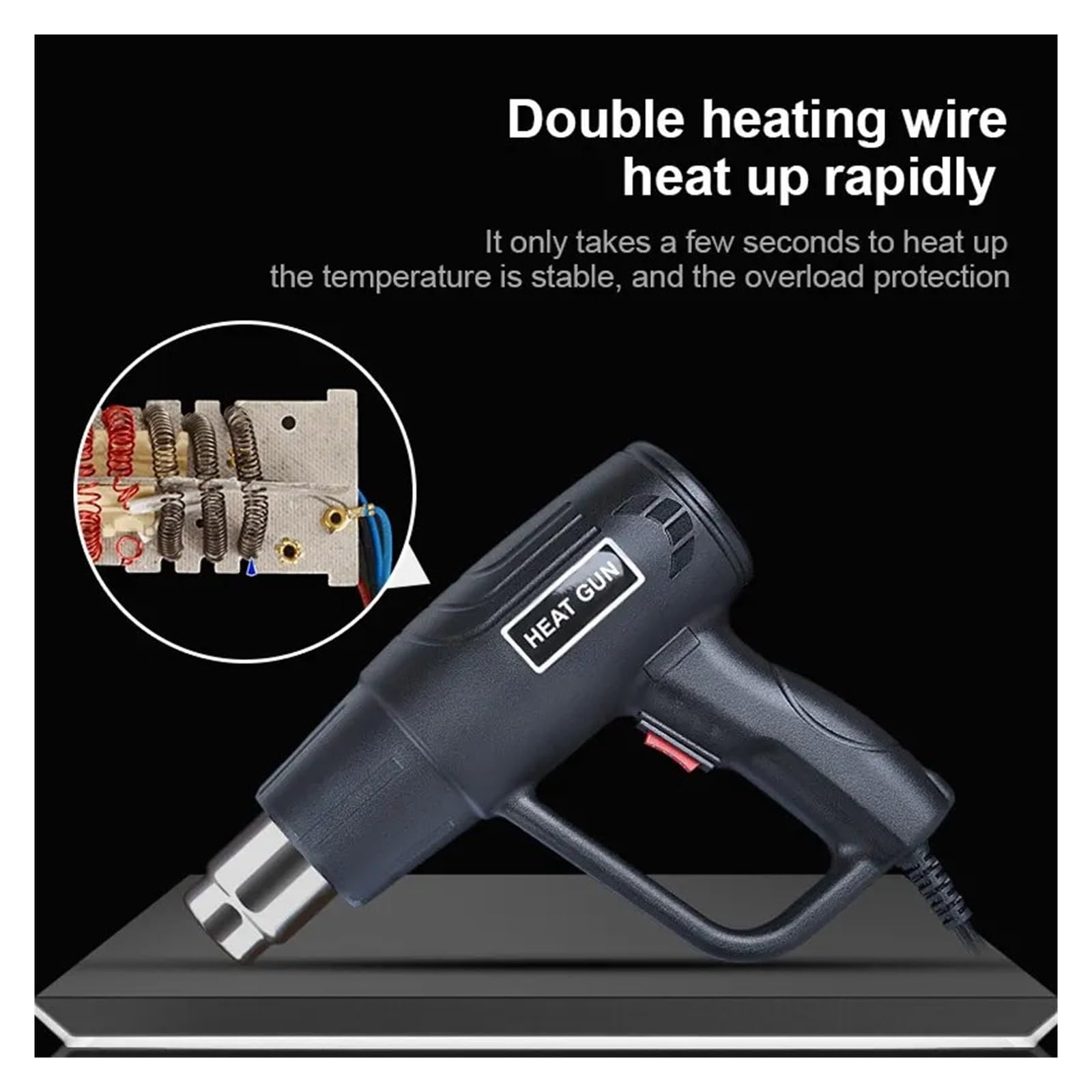 Pistola Termica Industriale Da 2000 W Temperatura Avanzata Ad Aria Calda Asciugacapelli Utensile Elettrico For Il Riscaldamento Avvolgimento Termoregolatore For Saldatura Motore Ad Alte Prestazioni