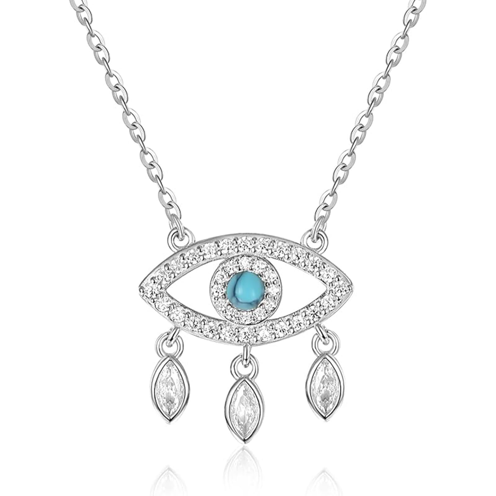AENEAS Collar de plata de ley con diseño de atrapasueños Ojo Turco de plata de ley turquesa para mujer, regalo de cumpleaños para ella