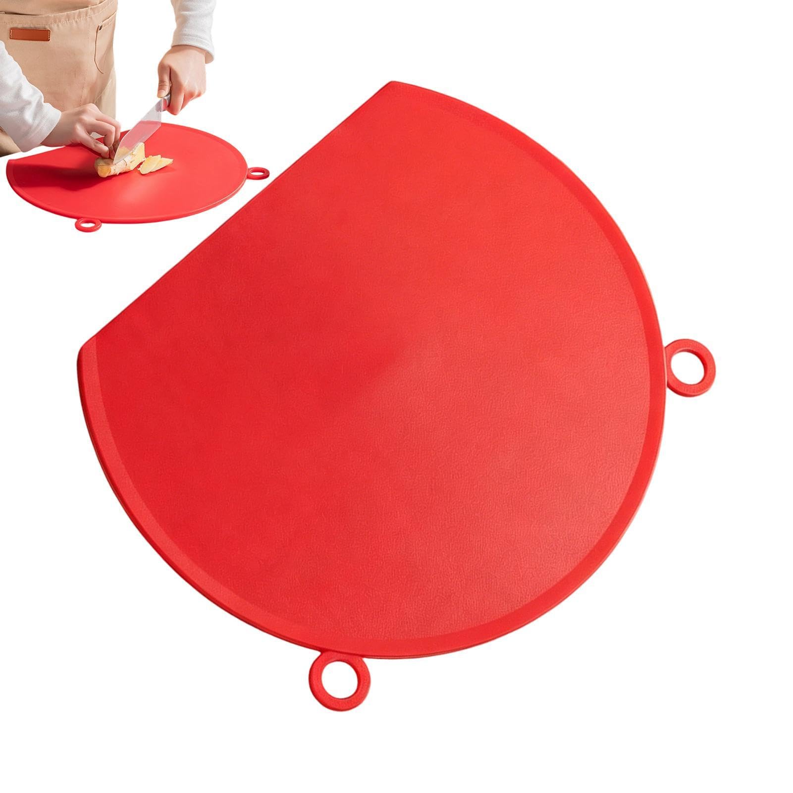 Tabla de cortar con alfombrilla de silicona en forma de D para un picado limpio