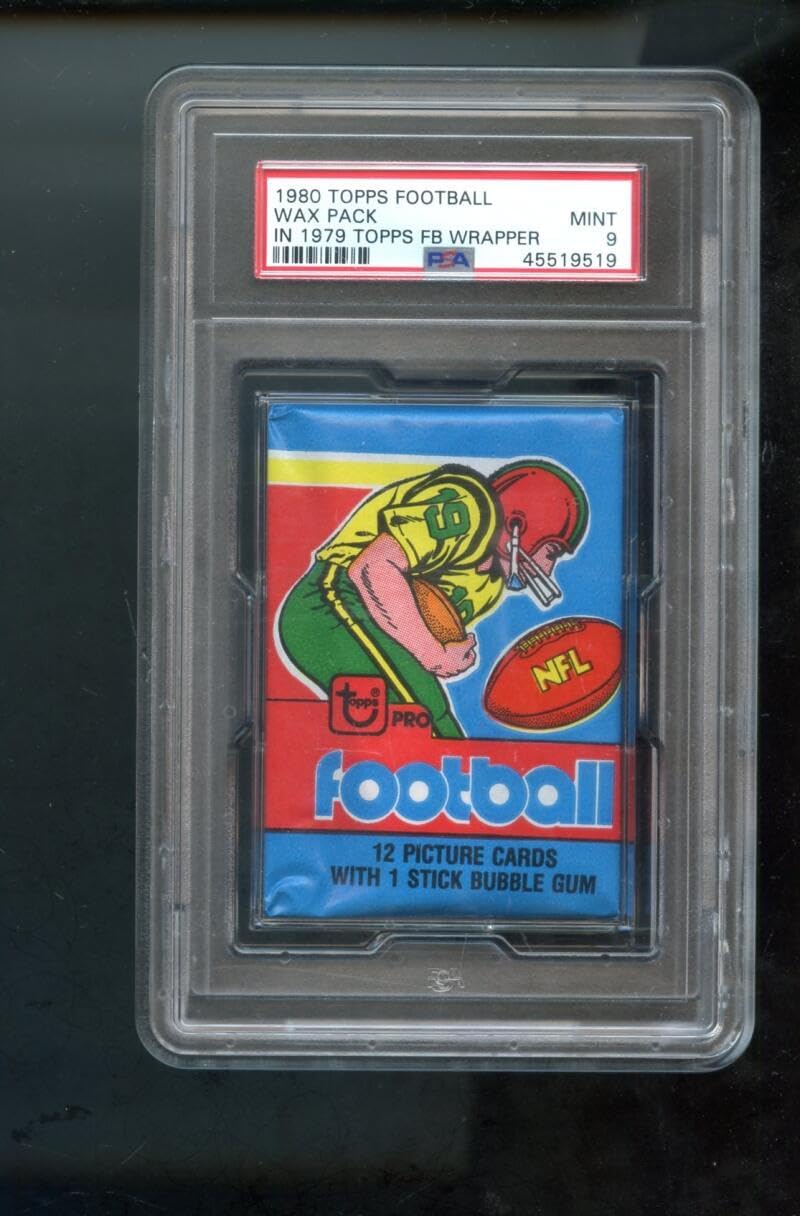 1980 Topps Football Card Unopened Wax Pack In 1979 Wrapper Graded PSA 9 Candy Ad back