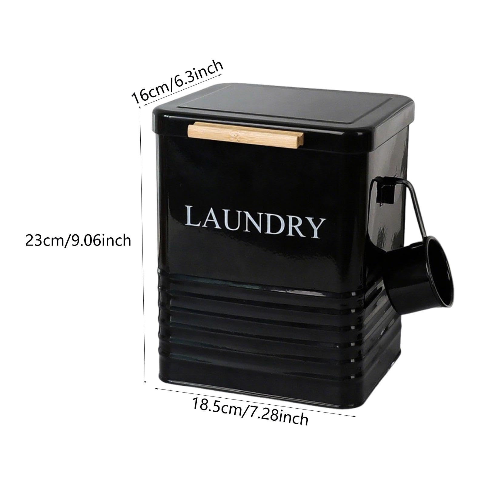 Contenedor de Arroz, Contenedor de Ropa, Caja de Almacenamiento de Hojalata, para Cocina Y, Negro, Individual