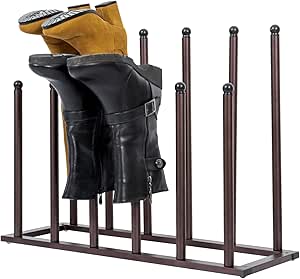 Amazon.com: MyGift Bronze Tone Metal Freestanding Boot Rack, Shoe Rack ...